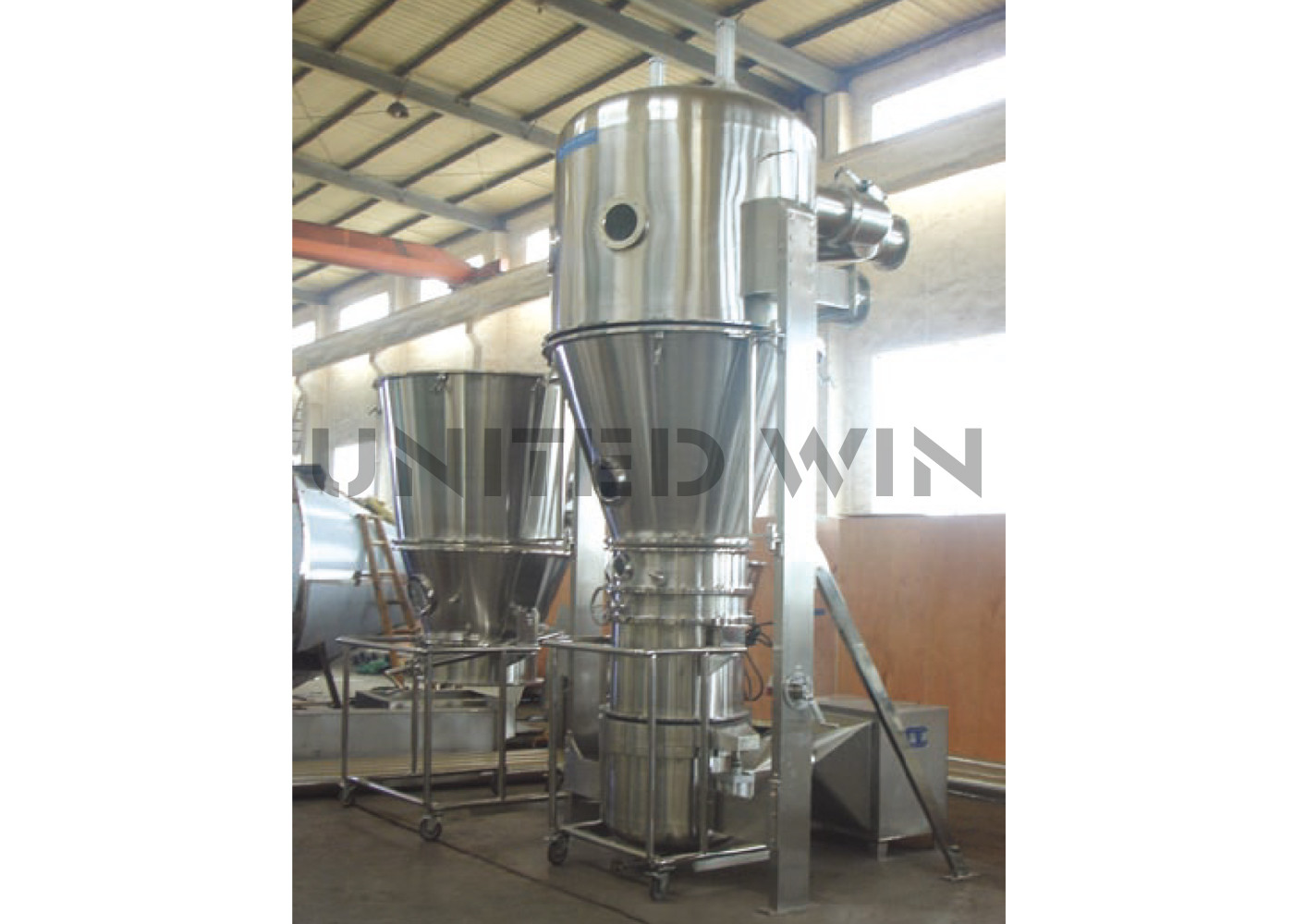 120kg Batch Fluidized Bed Pelletizing Coater Integrating Mixing Drying XLB Rotor 11kw